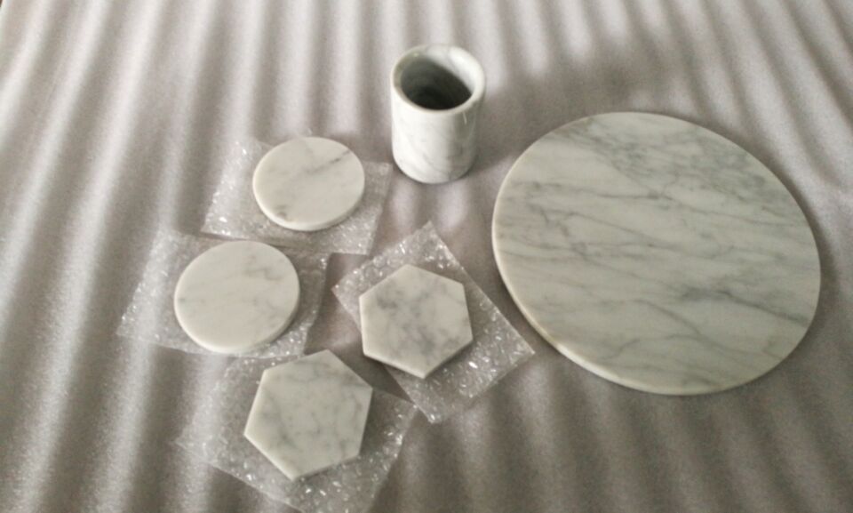  Carrara Serviço de mármore branco Bandejas- prato de queijos